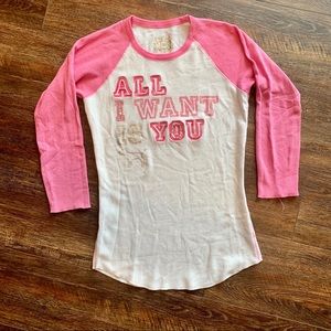 VS Pink Baseball T Sleep shirt with Rhinestones